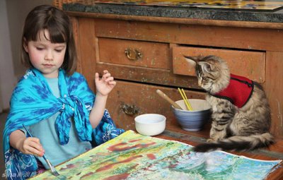 英国5岁自闭症女孩成天才画家