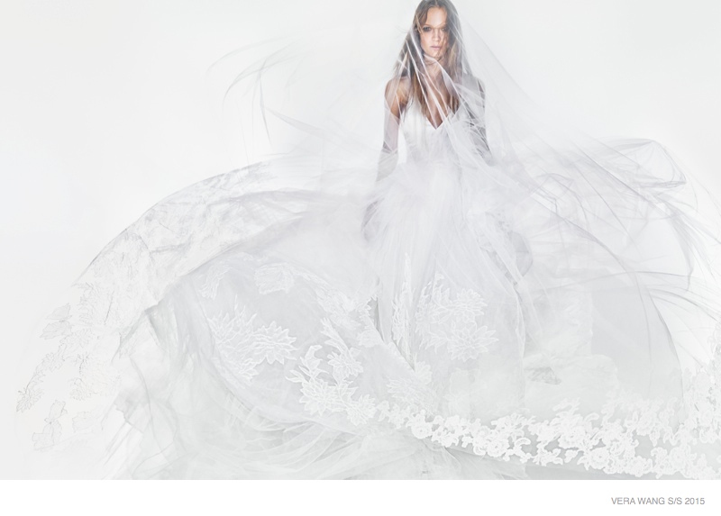 超模新星出镜Vera Wang2015春夏系列婚纱广告
